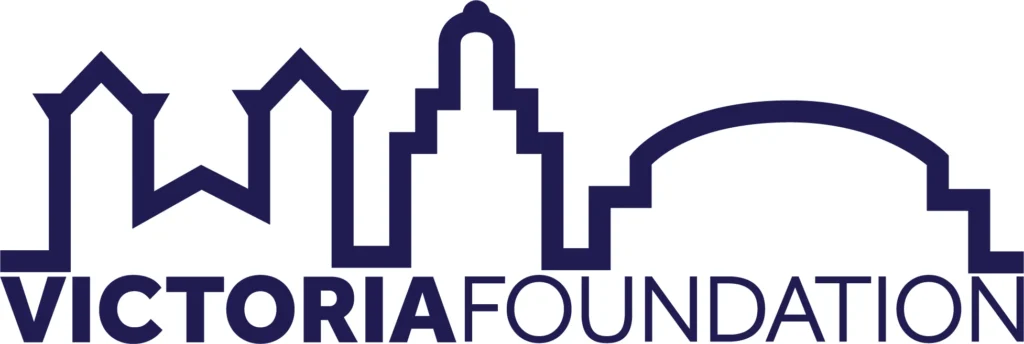 Victoria Foundation logo – dark blue city skyline icon